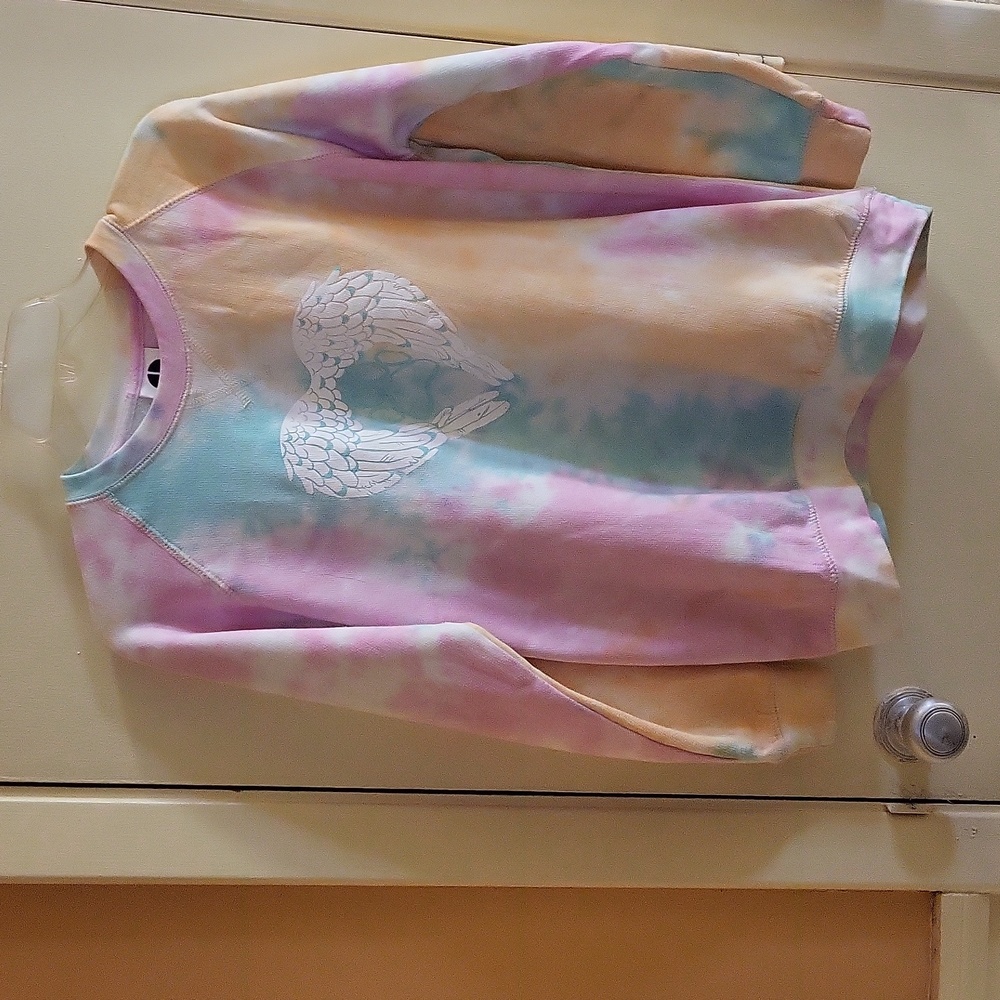 Tie Dye Pawprint and Angel Wings Sweatshirt